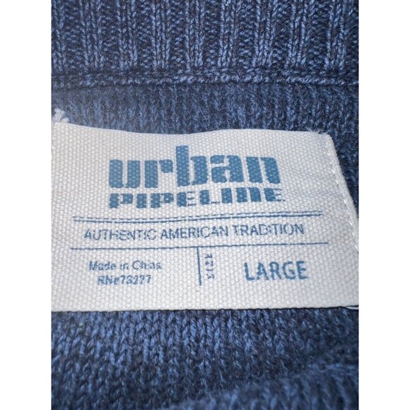 Urban Pipeline Mens Blue Collared Pullover Sweater Large - Picture 3 of 7